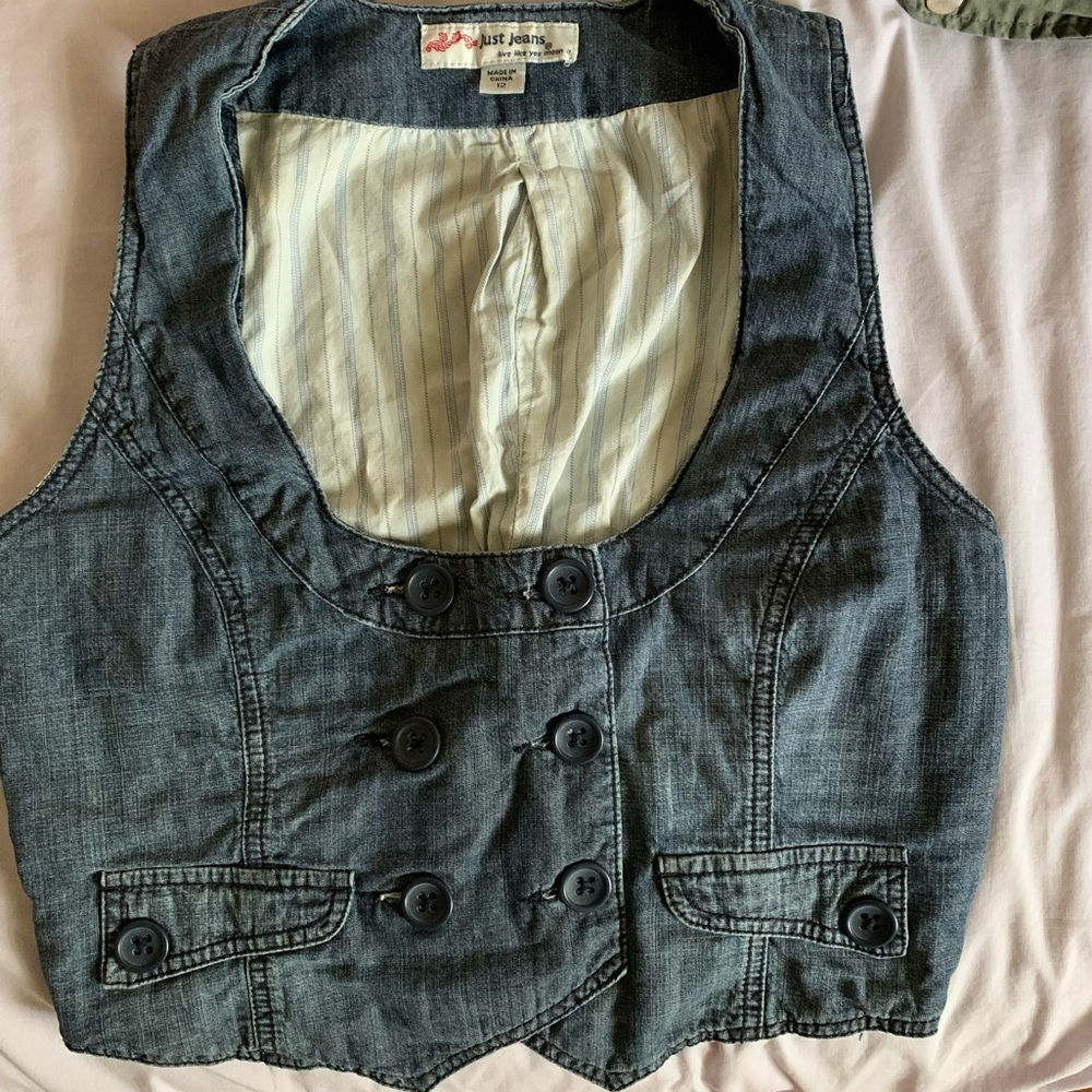 Y2k Denim Vest size 12 Just Jeans